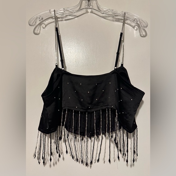 Urban Outfitters Milina Embellished Cami Top black size L - Picture 3 of 8